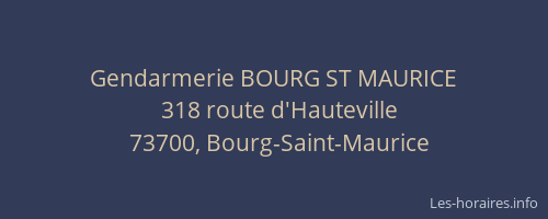 Gendarmerie BOURG ST MAURICE