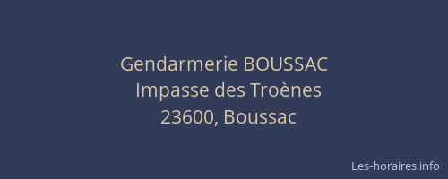 Gendarmerie BOUSSAC
