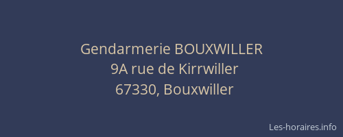 Gendarmerie BOUXWILLER