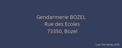 Gendarmerie BOZEL