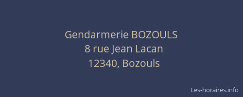 Gendarmerie BOZOULS