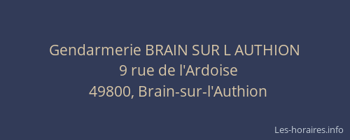 Gendarmerie BRAIN SUR L AUTHION