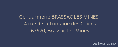 Gendarmerie BRASSAC LES MINES