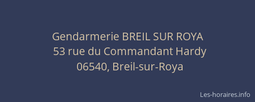 Gendarmerie BREIL SUR ROYA