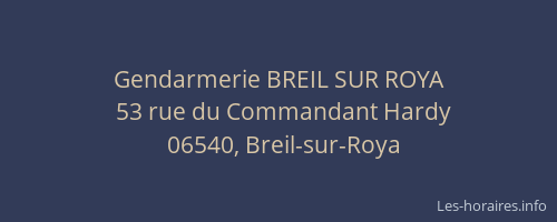 Gendarmerie BREIL SUR ROYA