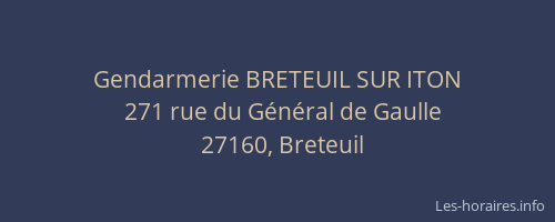 Gendarmerie BRETEUIL SUR ITON