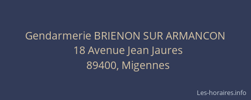 Gendarmerie BRIENON SUR ARMANCON
