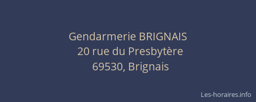 Gendarmerie BRIGNAIS