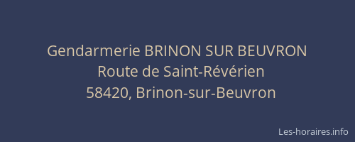 Gendarmerie BRINON SUR BEUVRON