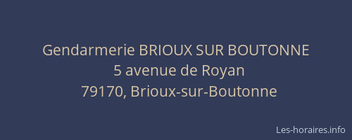 Gendarmerie BRIOUX SUR BOUTONNE