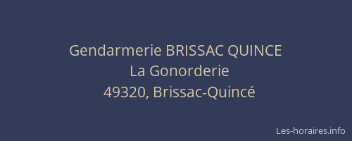 Gendarmerie BRISSAC QUINCE