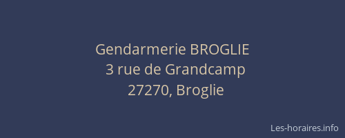 Gendarmerie BROGLIE