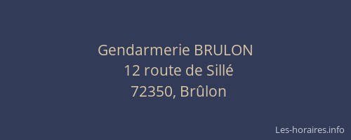 Gendarmerie BRULON