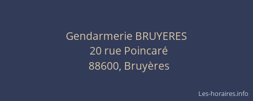 Gendarmerie BRUYERES
