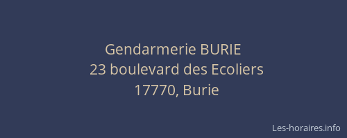 Gendarmerie BURIE