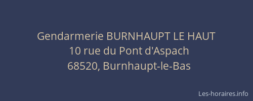 Gendarmerie BURNHAUPT LE HAUT