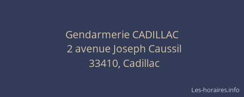 Gendarmerie CADILLAC