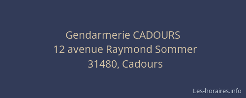 Gendarmerie CADOURS