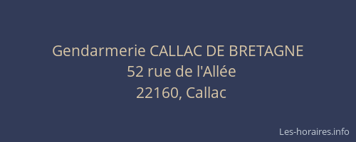 Gendarmerie CALLAC DE BRETAGNE
