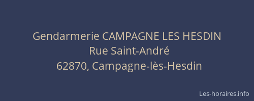 Gendarmerie CAMPAGNE LES HESDIN