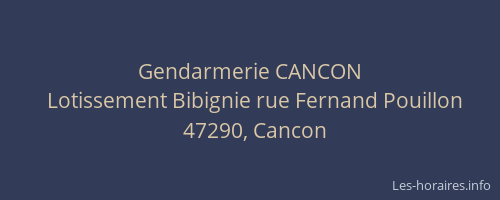 Gendarmerie CANCON