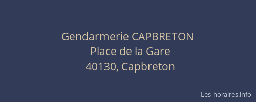 Gendarmerie CAPBRETON