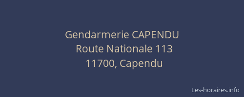Gendarmerie CAPENDU