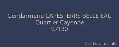 Gendarmerie CAPESTERRE BELLE EAU