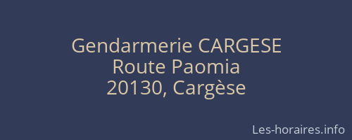 Gendarmerie CARGESE
