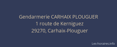Gendarmerie CARHAIX PLOUGUER