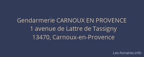 Gendarmerie CARNOUX EN PROVENCE