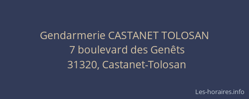 Gendarmerie CASTANET TOLOSAN