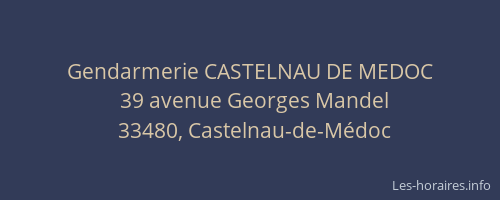 Gendarmerie CASTELNAU DE MEDOC