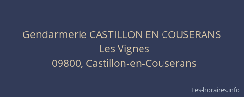 Gendarmerie CASTILLON EN COUSERANS