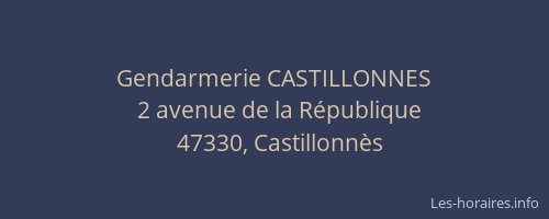 Gendarmerie CASTILLONNES