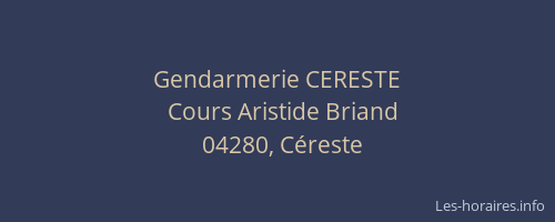 Gendarmerie CERESTE