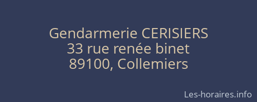 Gendarmerie CERISIERS