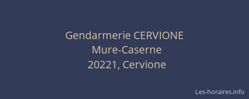 Gendarmerie CERVIONE