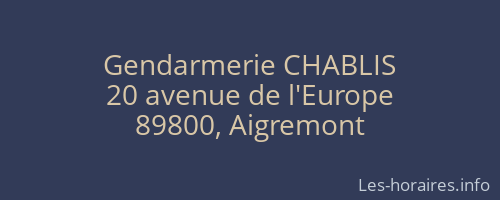 Gendarmerie CHABLIS