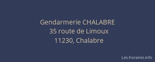 Gendarmerie CHALABRE