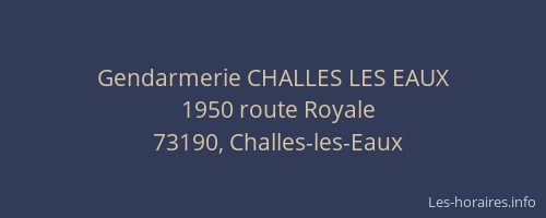 Gendarmerie CHALLES LES EAUX