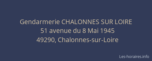 Gendarmerie CHALONNES SUR LOIRE