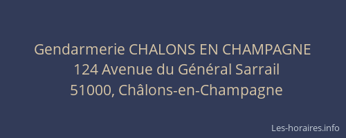 Gendarmerie CHALONS EN CHAMPAGNE
