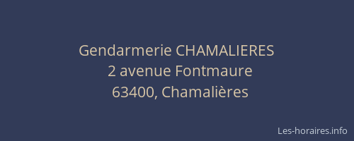 Gendarmerie CHAMALIERES