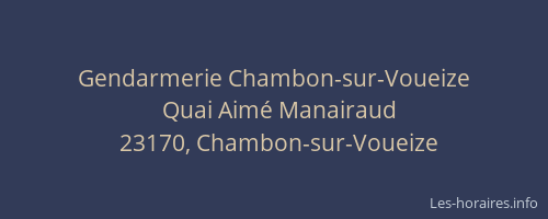 Gendarmerie Chambon-sur-Voueize