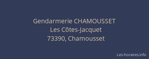 Gendarmerie CHAMOUSSET