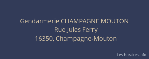 Gendarmerie CHAMPAGNE MOUTON