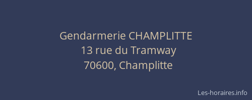 Gendarmerie CHAMPLITTE