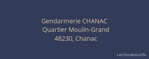 Gendarmerie CHANAC