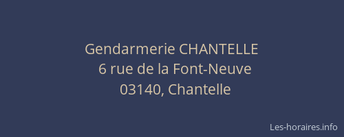 Gendarmerie CHANTELLE